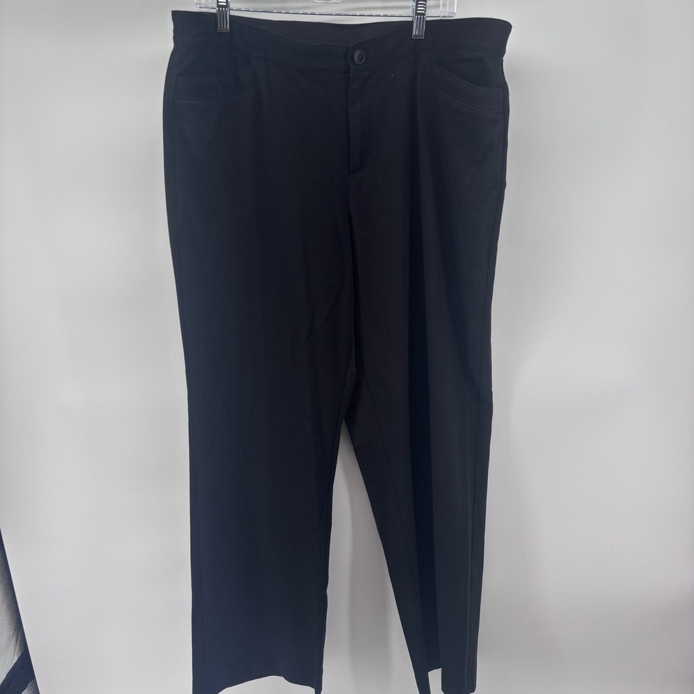 Pull On Black Pants Stretch Comfort Business Casual Trousers Size 20, 27 inseam‎